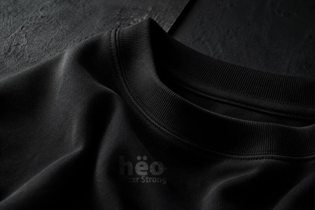 Tejido heavyweight de alto gramaje en polera streetwear