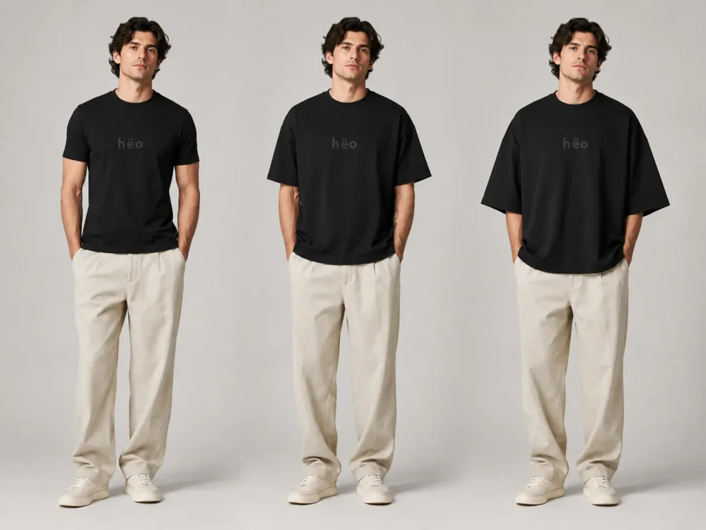 Diferencia entre regular relaxed y oversize fit en poleras