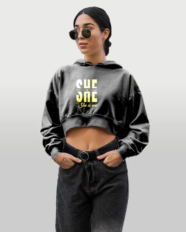Sudadera Cropped "She Is Me"