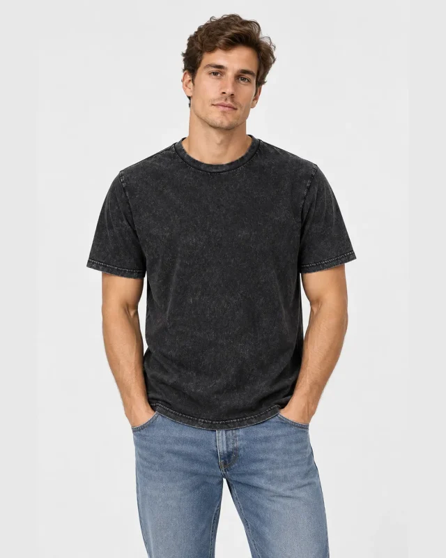 Polera Acid Wash Hëo Negro