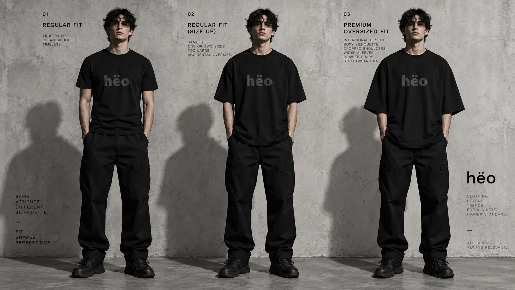 Diferencia entre una polera regular de talla grande y una polera con fit oversize
