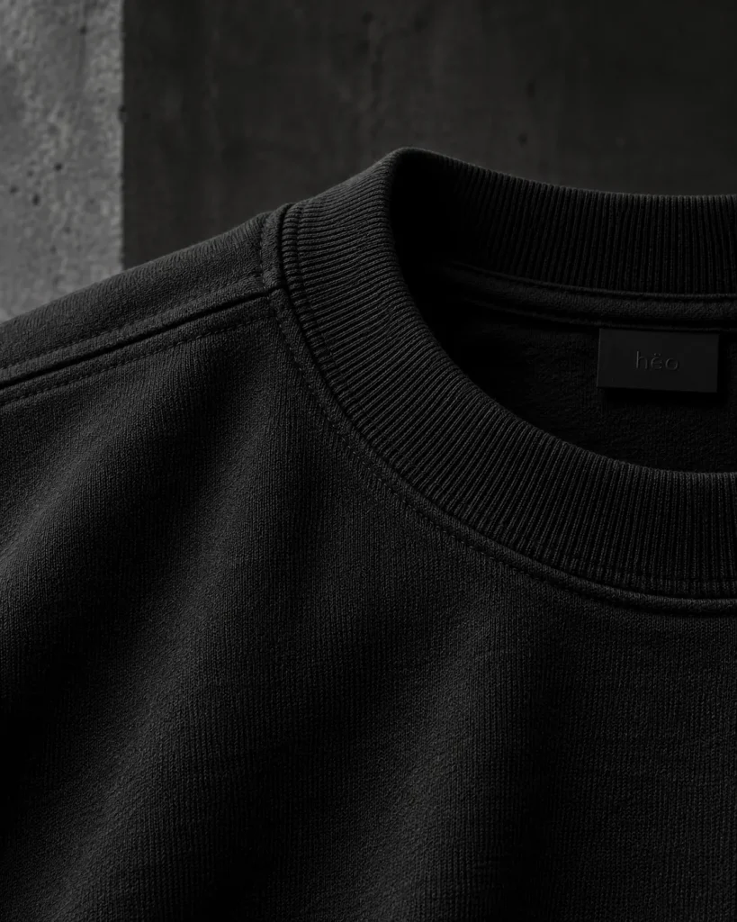 Detalle de tejido heavyweight utilizado para explicar el gramaje de una polera